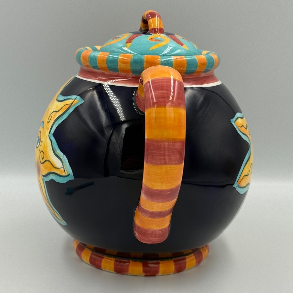 Vibrant Sun Design Ceramic Teapot - Multicolor - Picture 4 of 16
